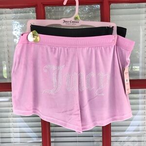 Juicy Couture Sleepware Black Pink Velour Sleep Shorts Two Pack Size XL NWT